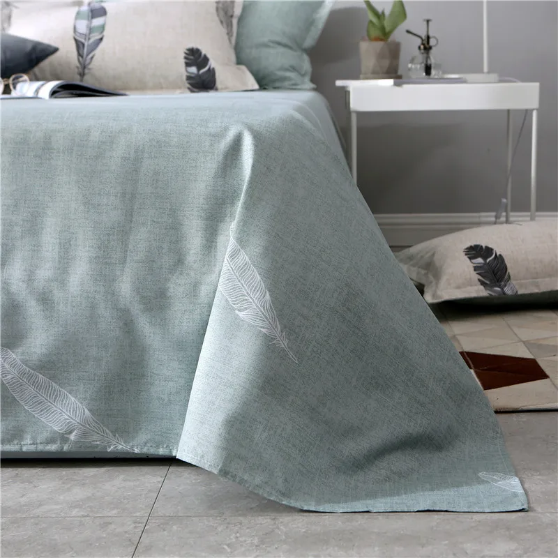 Комплект постельного белья с перьями в скандинавском стиле плоский лист