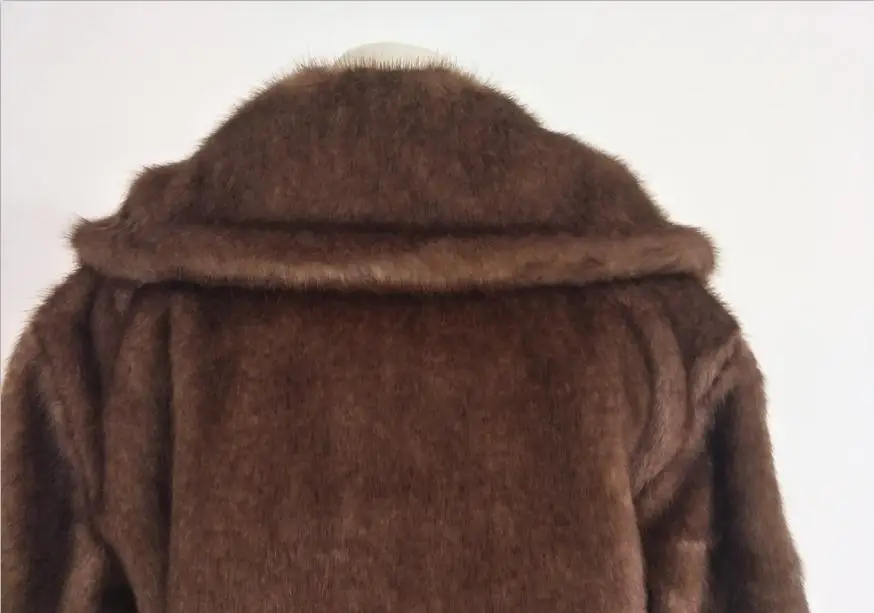 Новейшая шуба из искусственного меха норки Женское зимнее пальто из искусственного меха для женщин длинные куртки из искусственного меха с имитацией меха плюс Размер 6Xl K974