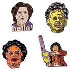 Эмалевые булавки Leatherface killer, брошь в стиле фильма ужасов 80-х, Техасская резня с Бензопилой, аксессуары для Хэллоуина