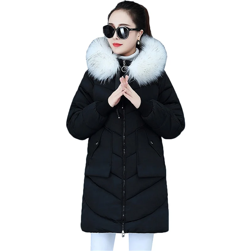 Женская куртка с хлопковой подкладкой длинная теплая парка меховой K1015 новинка