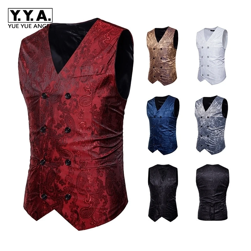 Новинка весны 2020 мужской жилет для жениха корейский двубортный костюм с