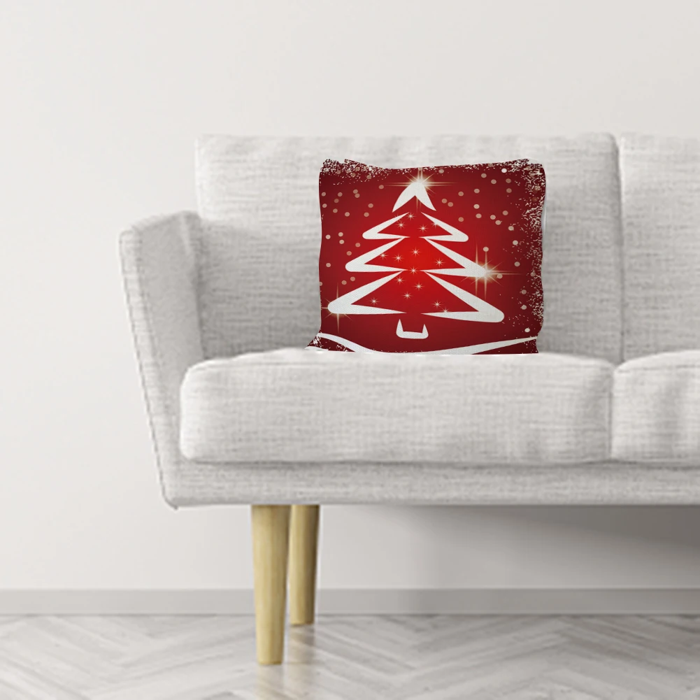 

BreathableChristmas Square Pillow Case Santa Claus Snowman Linen Cloth Xmas Ornaments New Year Christmas Decorations