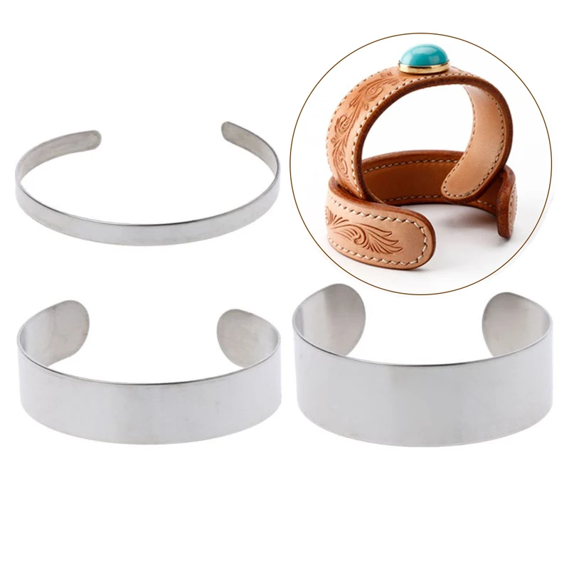 10 шт./компл. титановые пустые штампованные браслеты Сделай Сам кожаные манжеты