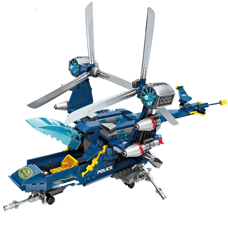 

2021 New Jurassic World Dinosaur Park Blue's Helicopter Pursuit Chase Building Block 4 Figures Toys For Children