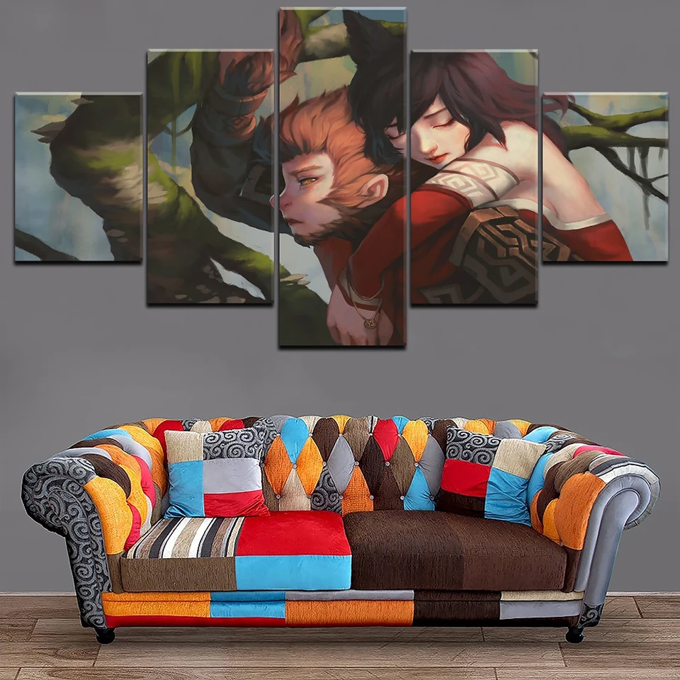 Картина на холсте 5 шт. украшение для дома герой Лига игры постер простая картина