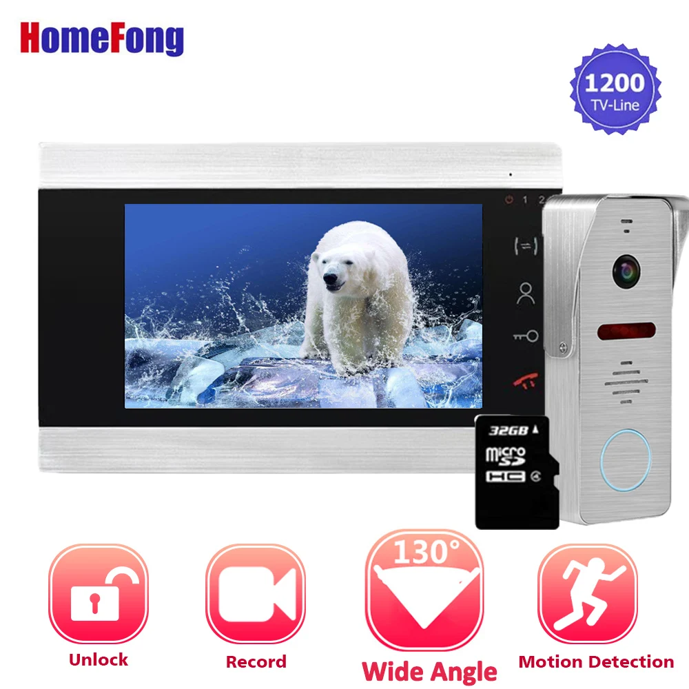 [Обновление] homefong 130 градусов видео дверной звонок Домофон 1200TVL водонепроницаемый
