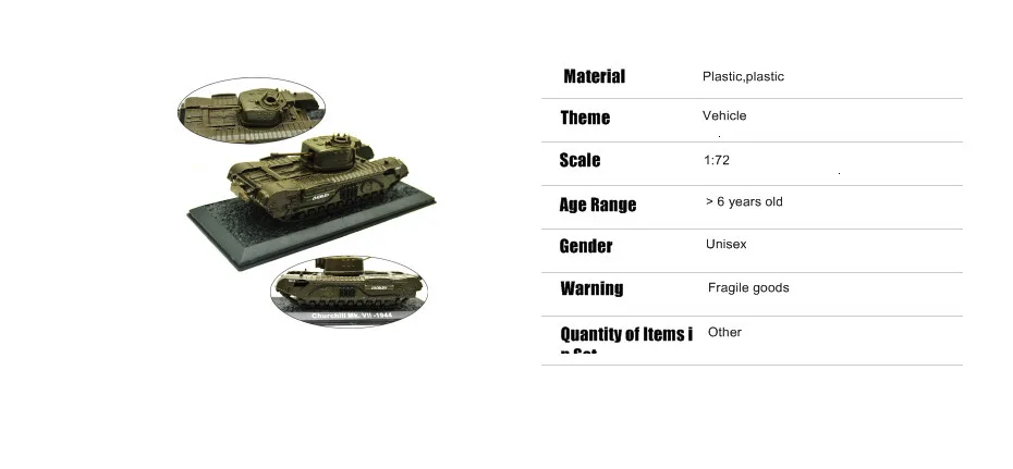1/72 британской армии Второй мировой войны Черчилль VII пехотный Танк Готовая модель для коллекции выставки Diorama