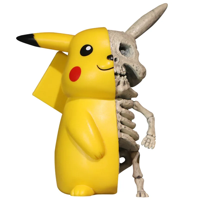 

Pokemon Anime Funny Skull Pikachu Doll Decoration Doll 10cm Model Anime Character Children's Toy Christmas Gift
