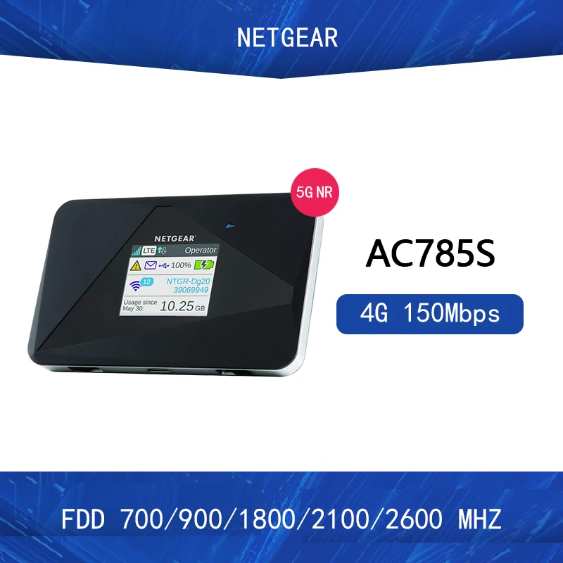 

Netgear AirCard 785S (AC785S 100EUS)LTE 4G CAT4 150Mbps Mobile Hotspot FDD 800/850/1500/1700/1800/2100
