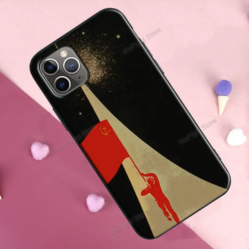 Чехол с красным советским флагом для iPhone 12 13 mini 11 Pro Max XR X XS 6S 7 8 Plus SE 2020 | Мобильные