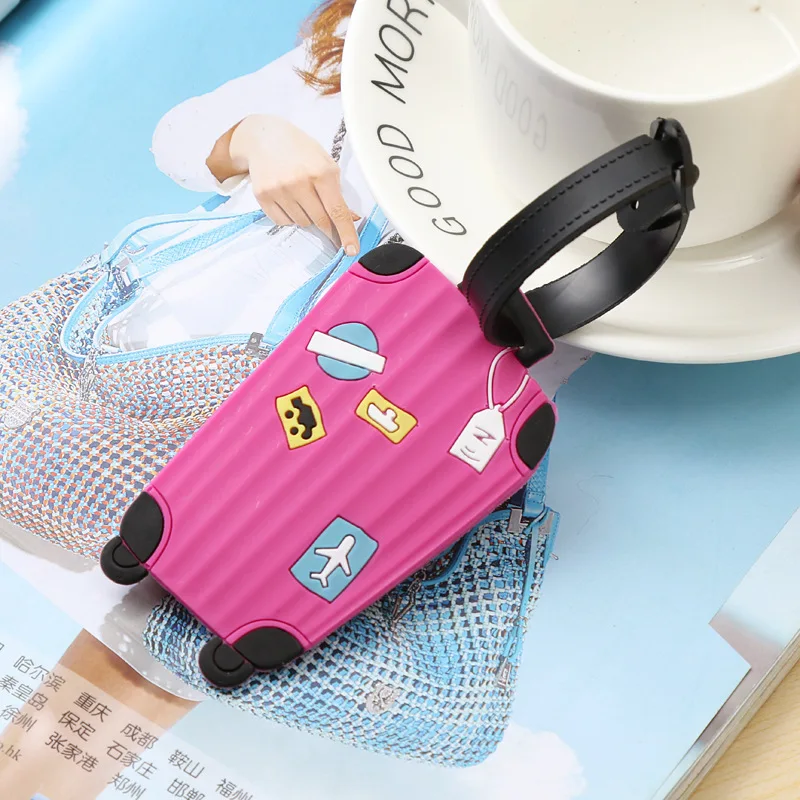 

Silicon Luggage Tags Travel Accessories for Bags Portable Luggage Tag Cartoon Style for Women Men Girls Boys Card Cover