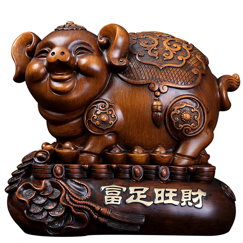 

Chinese Style Resin Pig Money Bank Coins Storage Box Home Decoration Money Saving Box Piggy Money Bank Housewarming Opening Gift