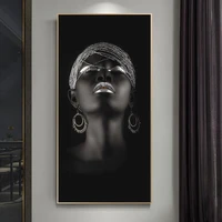 sexy black woman with silver jewelry african art posters and prints african art canvas paintings wall art pictures home decor