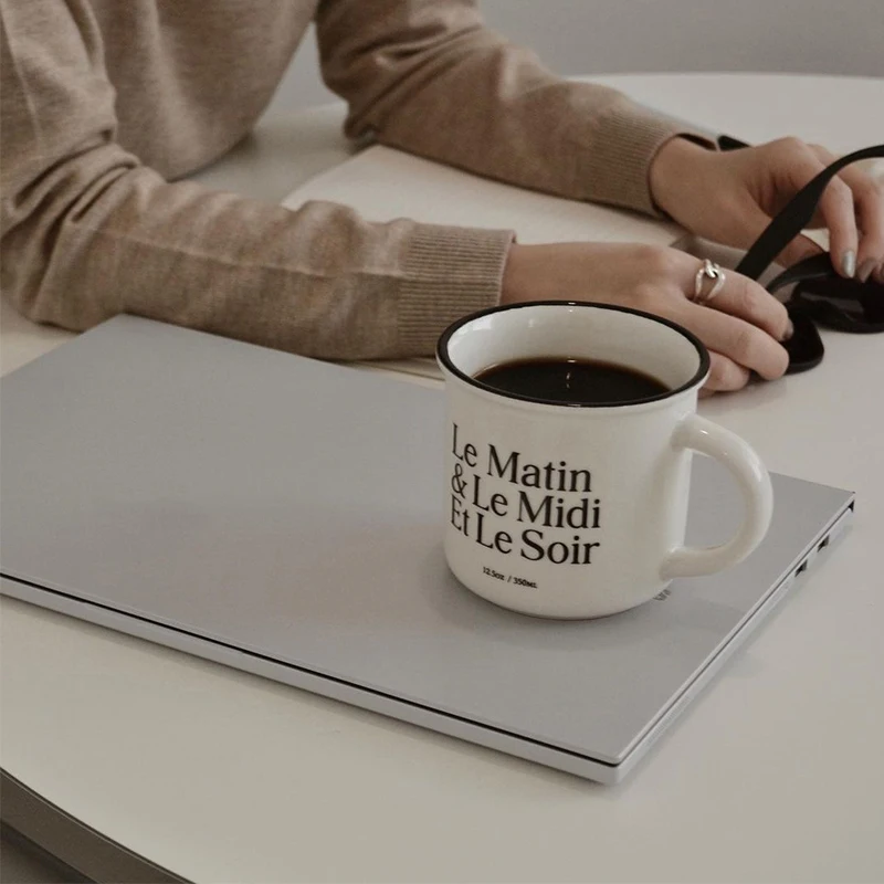 Креативные керамические кофейные чашки с буквенным принтом для завтрака молока