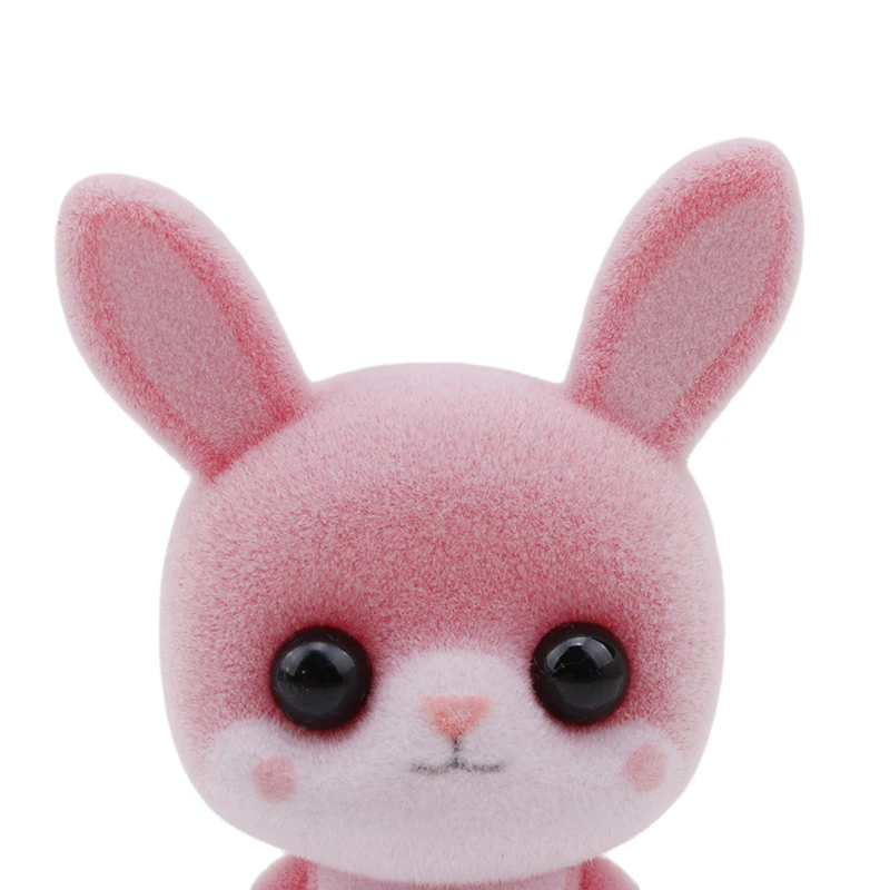 

1pc Cute Penguin Rabbit Panda Bear Cat Small Yellow Duck Flocking Doll Car Ornaments Cartoon Car Accessories toys