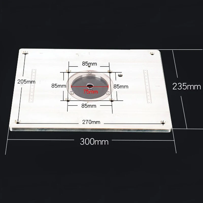 

Multifunctional Aluminum Router Table Insert Plate For Woodworking Engraving Machine Benche 235x300mm