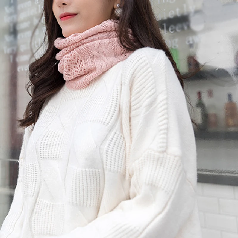 Женский Мягкий Вязаный шарф на осень и зиму Одноцветный теплый снуд для мужчин