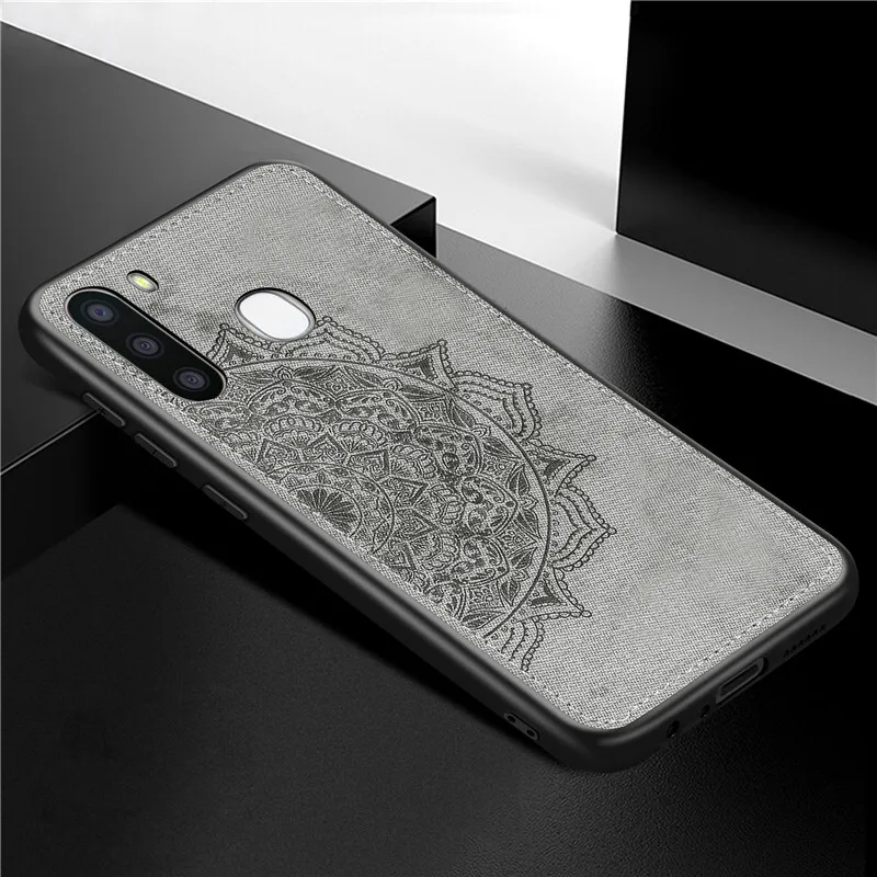 

Cloth Fabric Case For Samsung Galaxy A21 Cover Soft TPU Frame Protective Phone Bumper For Samsung Galaxy A21 Case Funda 6.5''