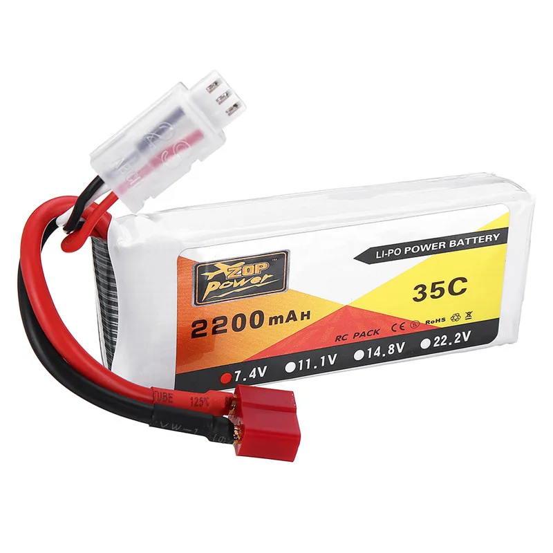 ZOP Power 7 4 В 2200 мАч 35C 2S T вилка Lipo батарея для 10428 10428A/B/C/A2/B2/C2 K949 RC FPV гоночный Дрон