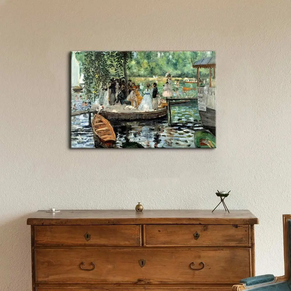 

La Grenouillere Canvas Print Wall Art Famous Oil Painting