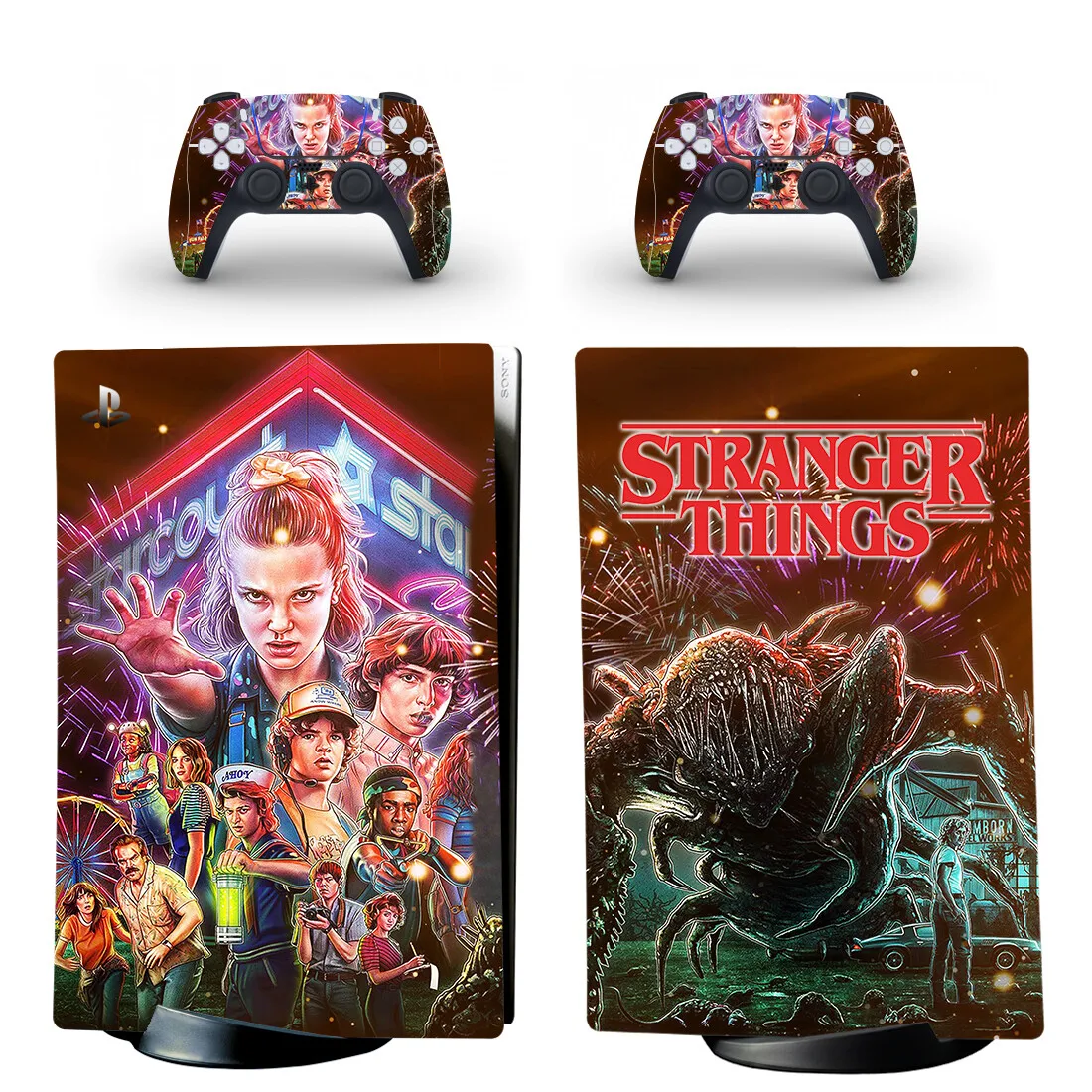 

Stranger Things PS5 Digital Edition Skin Sticker Decal Cover for PlayStation 5 Console & Controllers PS5 Skin Sticker Vinyl