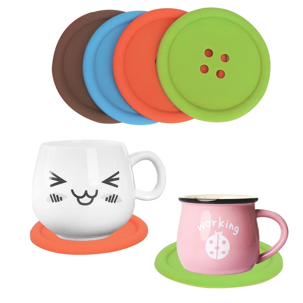 5 шт./компл. пуговицы подставка для чашки кухонный инструмент подставки коврики