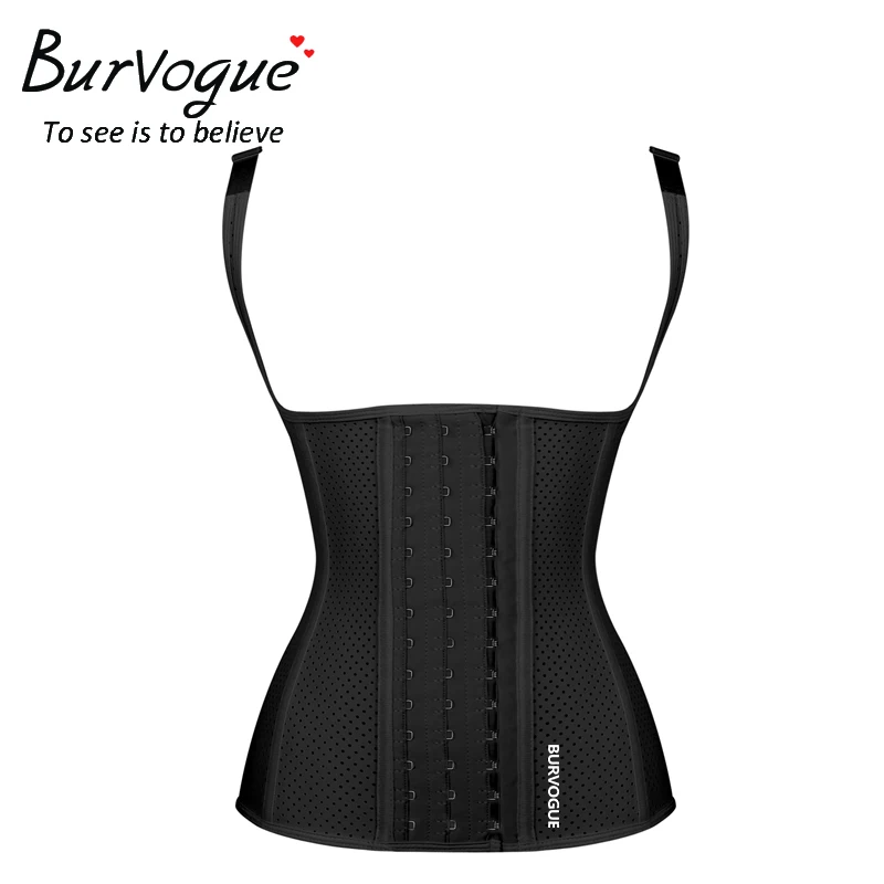 Фото Пояс для талии Burvogue, латексные корсеты со стальными косточками, корсет под грудью, дышащий моделирующий корсет №3