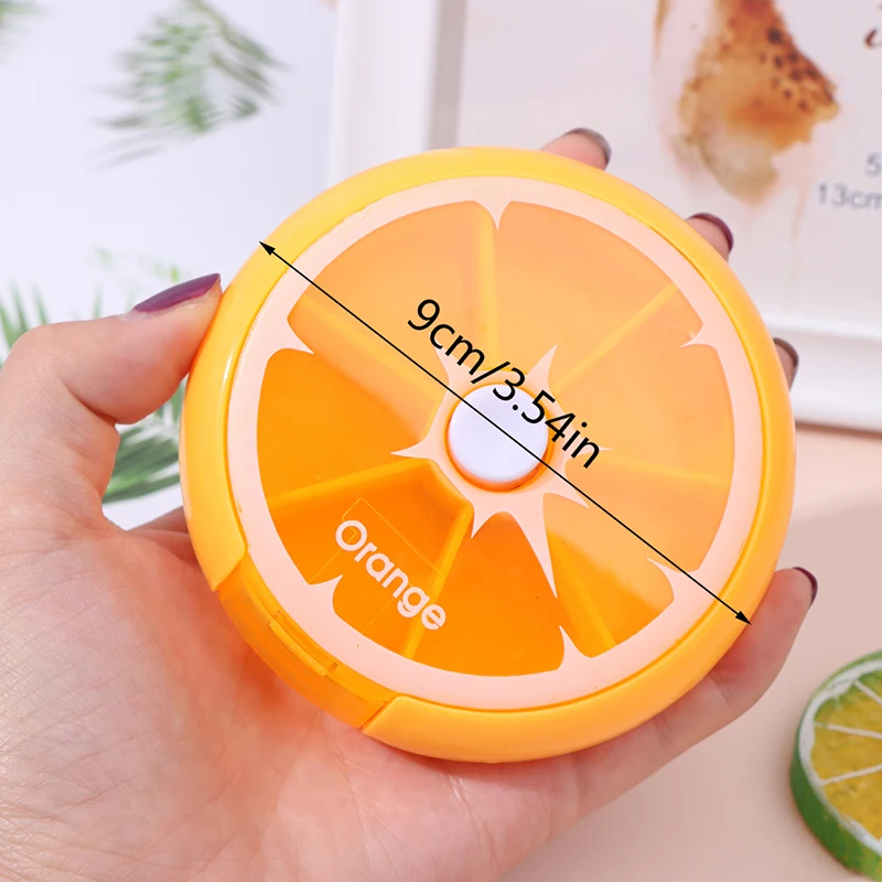 

1Pc Pill Box Round Outdoor Travel Pill Cases Portable Rotating Medicine Box Tab New~