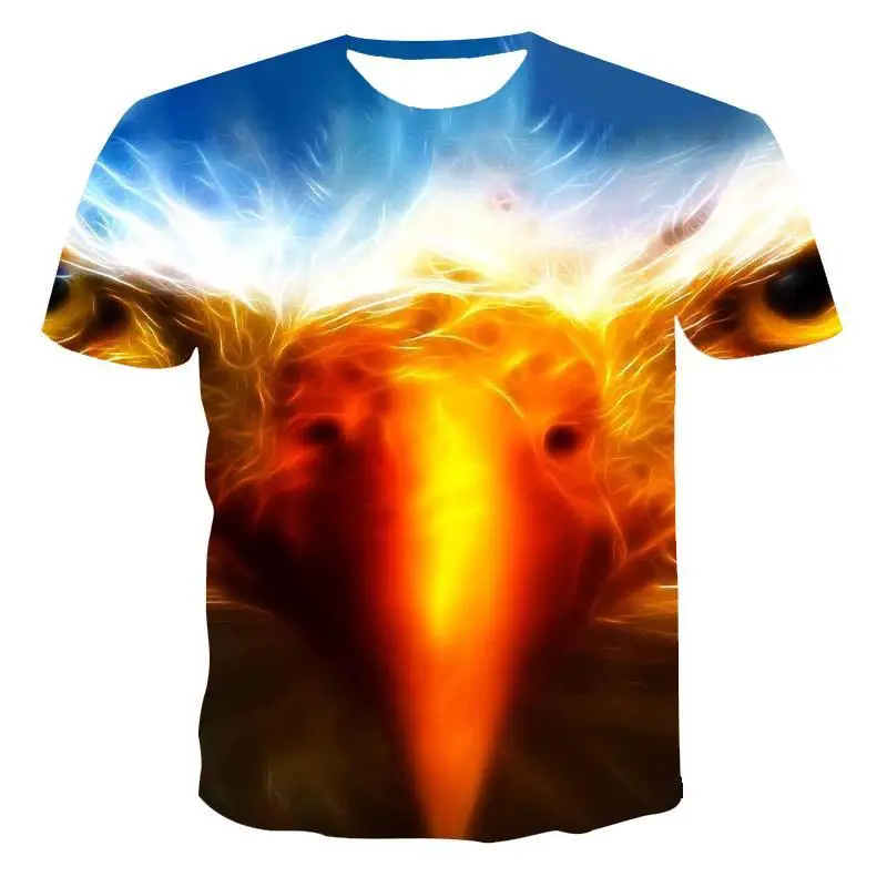 

New Men'S Animal T-Shirt Fashion New Summer Men'S Short-Sleeved T-Shirt Casual 3d Bird Pattern Printing Breathable T-Shirt For