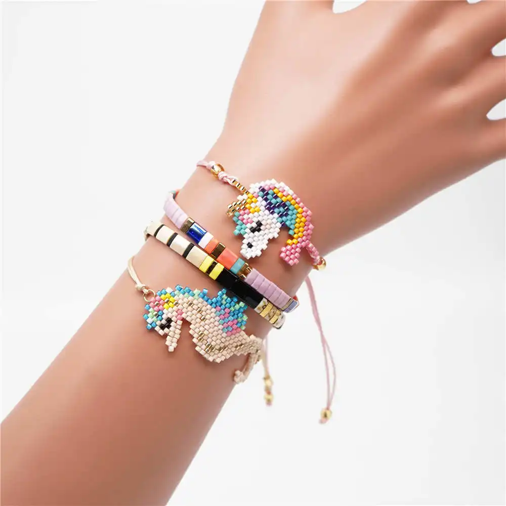 Shinus MIYUKI Tila Beads браслет Seahorse Pulseras Mujer Boho шикарный летний подарок для девочек с животными ручной работы из 4 предметов