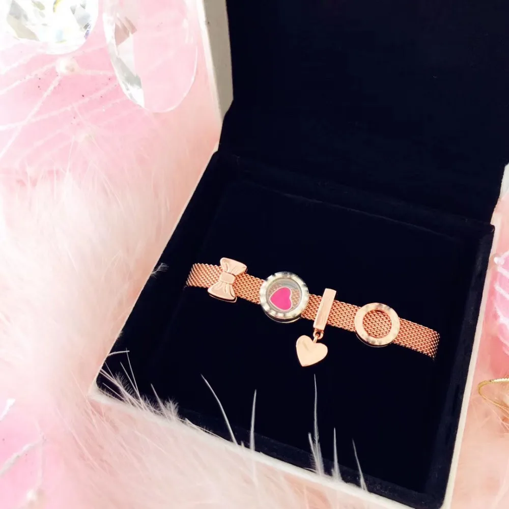 

LIDU 100%925 Sterling Silver High Quality Exquisite Fashion Generous Bracelet Plated With Rose Gold Gift Free Mail