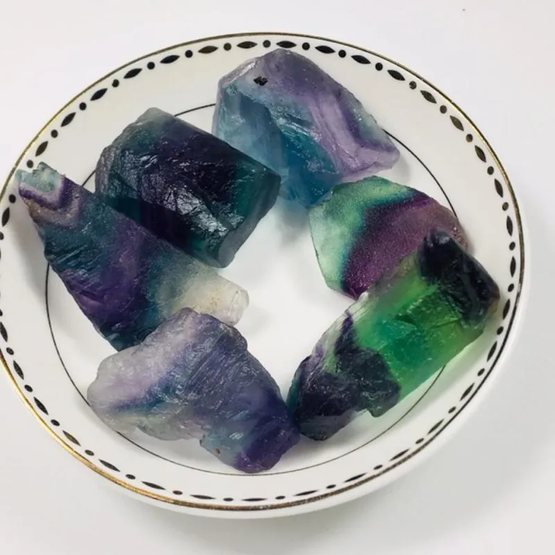 Радужный флюорит необработанные камни натуральные драгоценные кварцевые