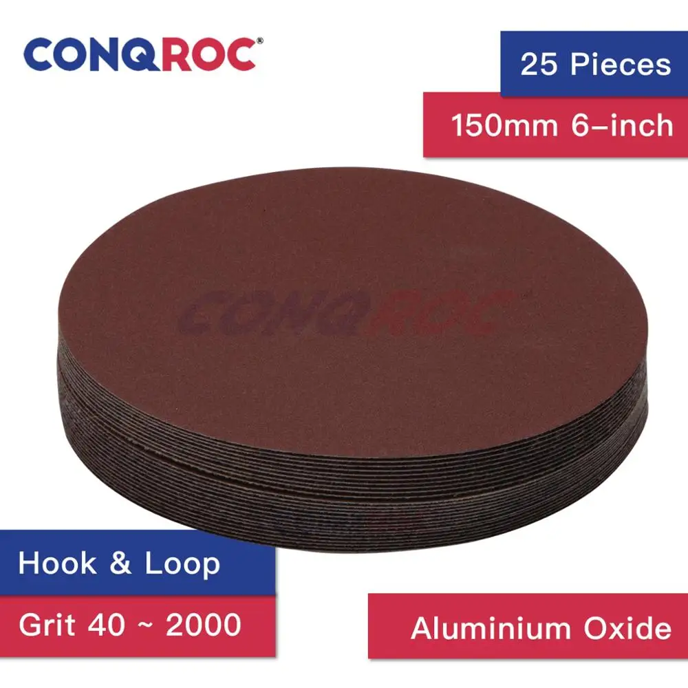 Шлифовальные диски 6 дюймов 150 мм 25 шт. наждачная бумага с крючком петлей