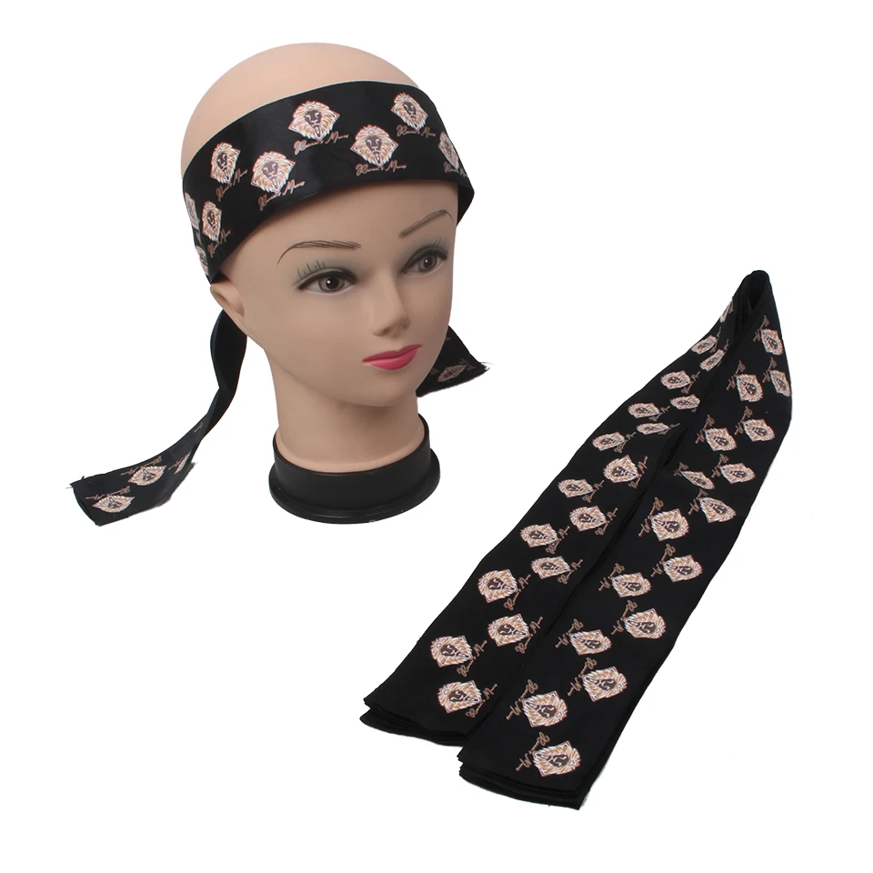 

60x1100mm polyester satin edge scarf silk head wrap full cover logo around hair tie band custom available 50pcs lot