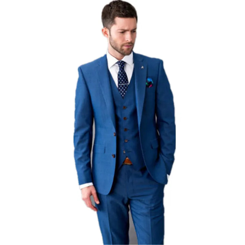 Новый мужской костюм джентльмена модный из трех предметов (пиджак + брюки жилет)