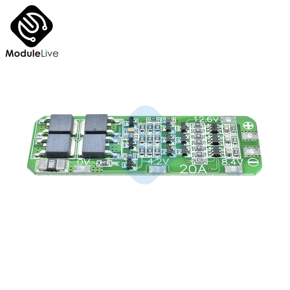 3S 20A литий-ионная литиевая батарея 18650 зарядное устройство PCB плата защиты BMS для сверлильного мотора 12,6 в Lipo ячеечный модуль 64x20x3,4 мм