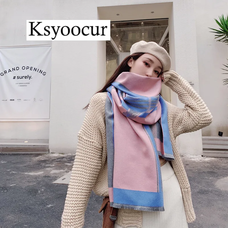 

Size 200*65cm, 2020 New Autumn/Winter Long Section Cashmere Fashion Scarf Women Warm Shawls and Scarves Brand Ksyoocur E20