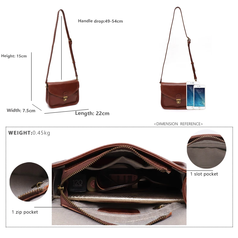 Женская винтажная Сумка-Кроссбоди из воловьей кожи с замком |