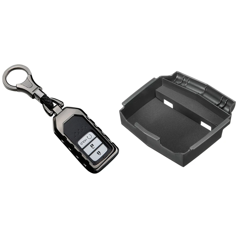 

2 Pcs Car Accessories: 1 Pcs Car Key Cover Case Holder Protector Case & 1 Pcs Car Multifunction Central Storage Box