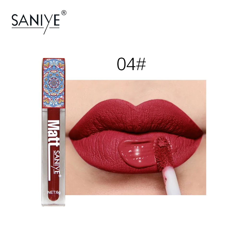 Брендовый макияж SANIYE нюдовый блеск для губ водостойкая жидкая матовая губная