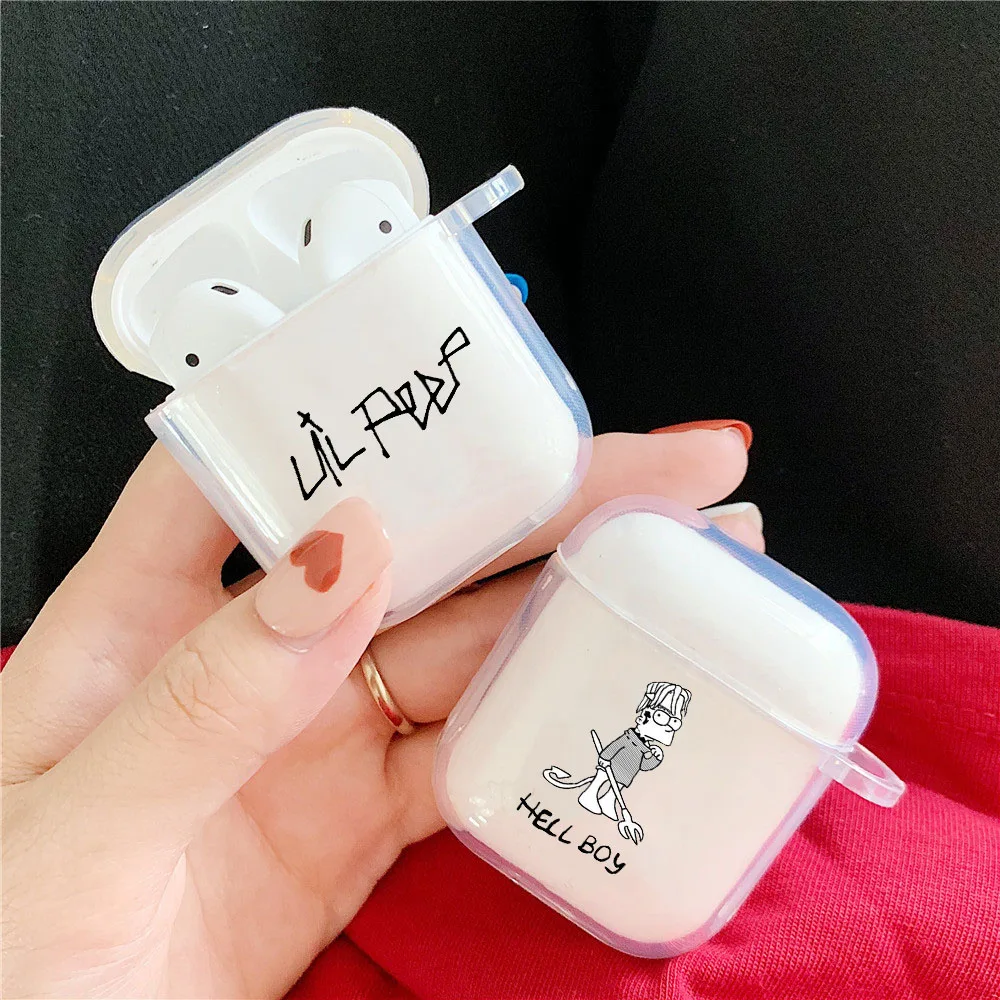 Чехол Hellboy Lil Peep Love для Airpods 2 1 3, прозрачный, из мягкого силикона TPU, для наушников Air Pods.