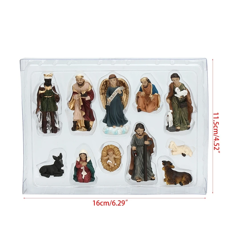 

11Pcs Born in Bethlehem Nativity Set - Nativity Sets for Christmas Indoor Decor 27RF