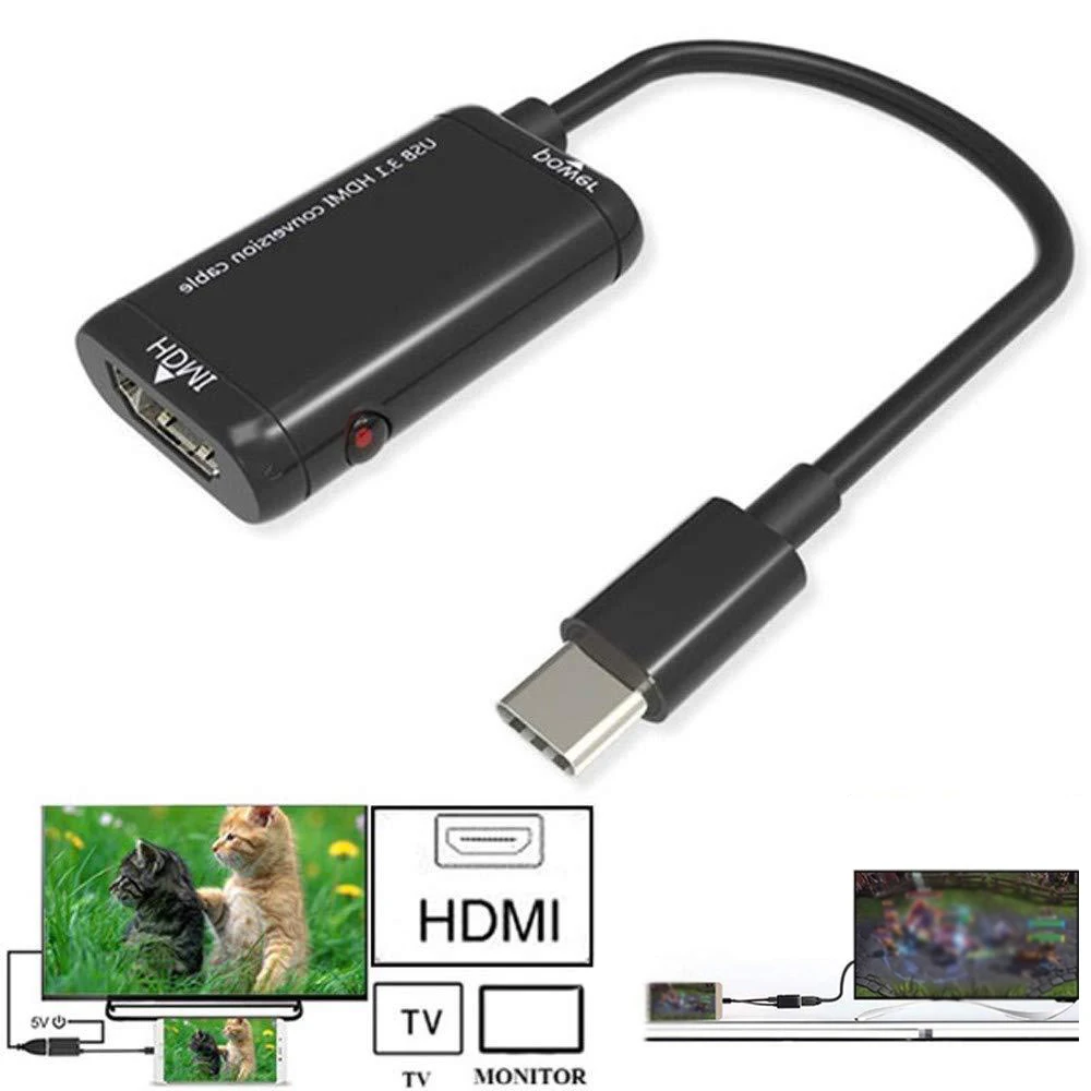 2020 USB 3 1 Type-C к HDMI видео кабель износостойкий USB-C адаптер Plug And Play для MHL Android Phone Tablet |