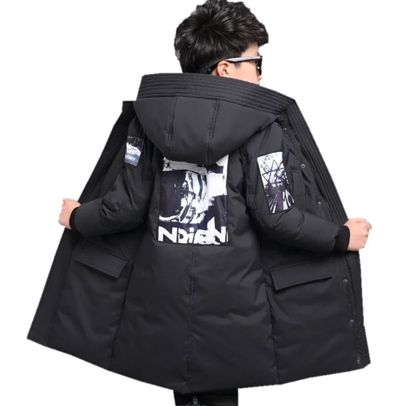 Детская длинная парка с капюшоном зимняя куртка для мальчиков одежда толстая