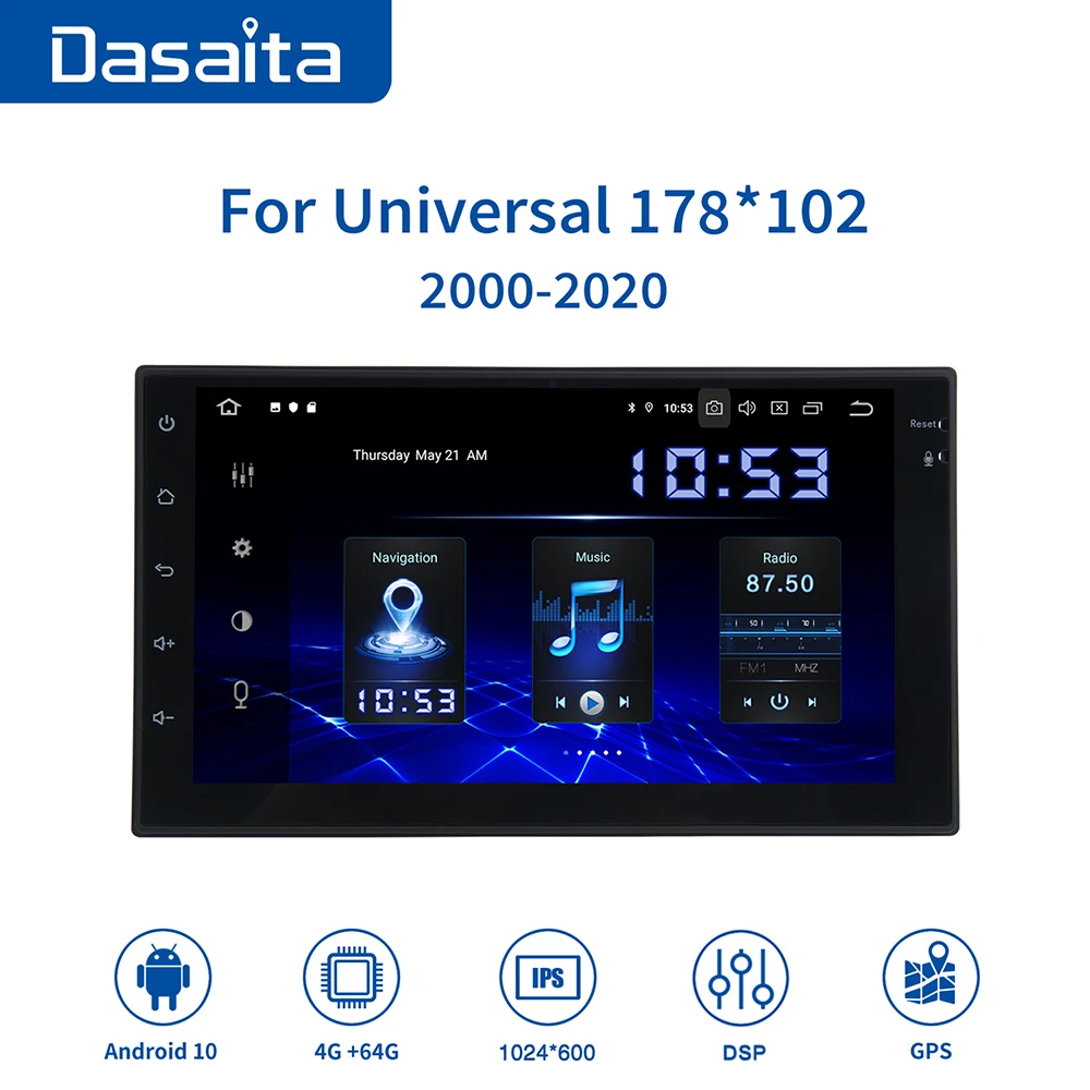 Dasaita 7 &quotIPS Экран Android 10 0 Универсальный 2 Din Автомобильный Радио GPS навигации