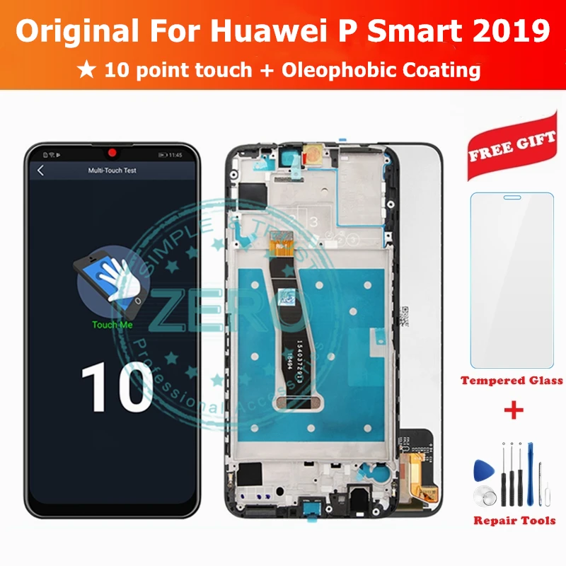 Оригинальный ЖК дисплей для Huawei P Smart 2019 с рамкой 10 сенсорный экран дигитайзером