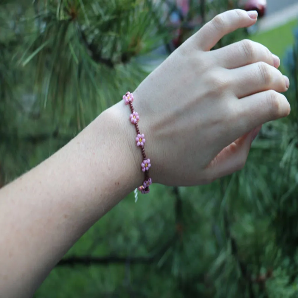 Дизайнерский оригинальный корейский милый цветочный Маргаритка модный браслет