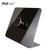 wallpad black nickel 1 gang 2 way led light dimmer switch push on off stainless steel panel metal button