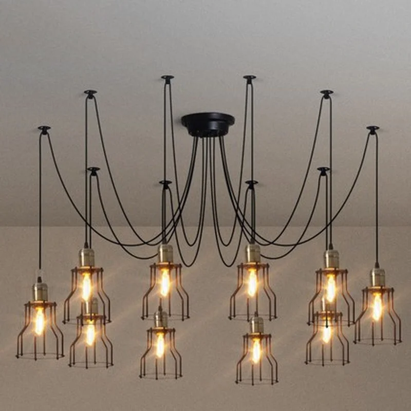 Регулируемые дизайнерские потолочные лампы Эдисона сделай сам в стиле лофт