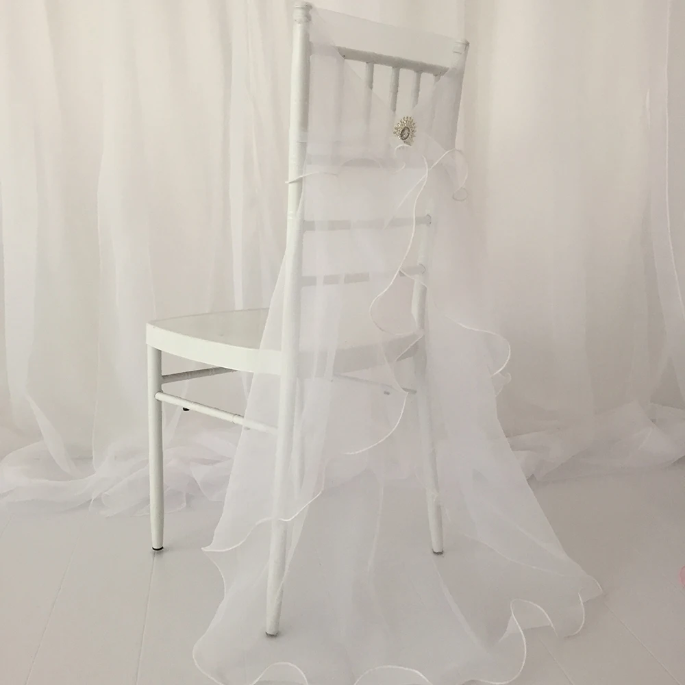 

2020 May New Arrival Chair Sash Chair Cap Cover With Diamond Brooch Event Wedding Birthday Decoration